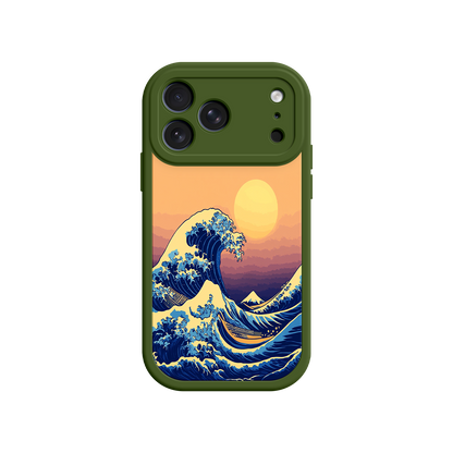 #MC0012 Factory Wholesale Great Wave Sunset iPhone Case – Japanese Art with Ocean & Mountain Design