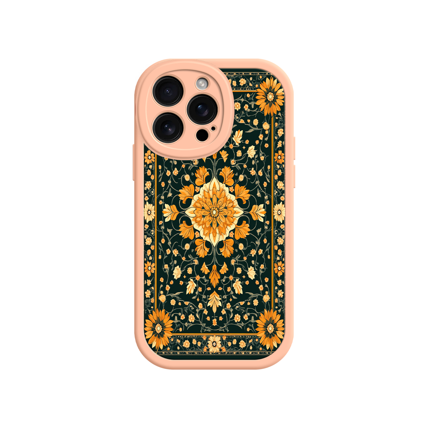 #MC0042 Factory Wholesale Ornate Floral iPhone 17 Case – Baroque Vintage Pattern Protective Cover for iPhone 16 Pro / Max