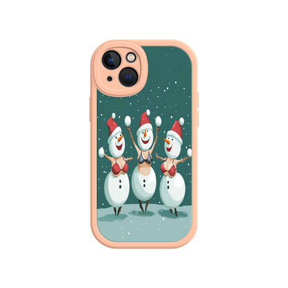 #MC0037 Factory Wholesale Festive Snowman iPhone 17 Case – Funny Christmas Art, Jolly Holiday Design, Soft Snowflakes