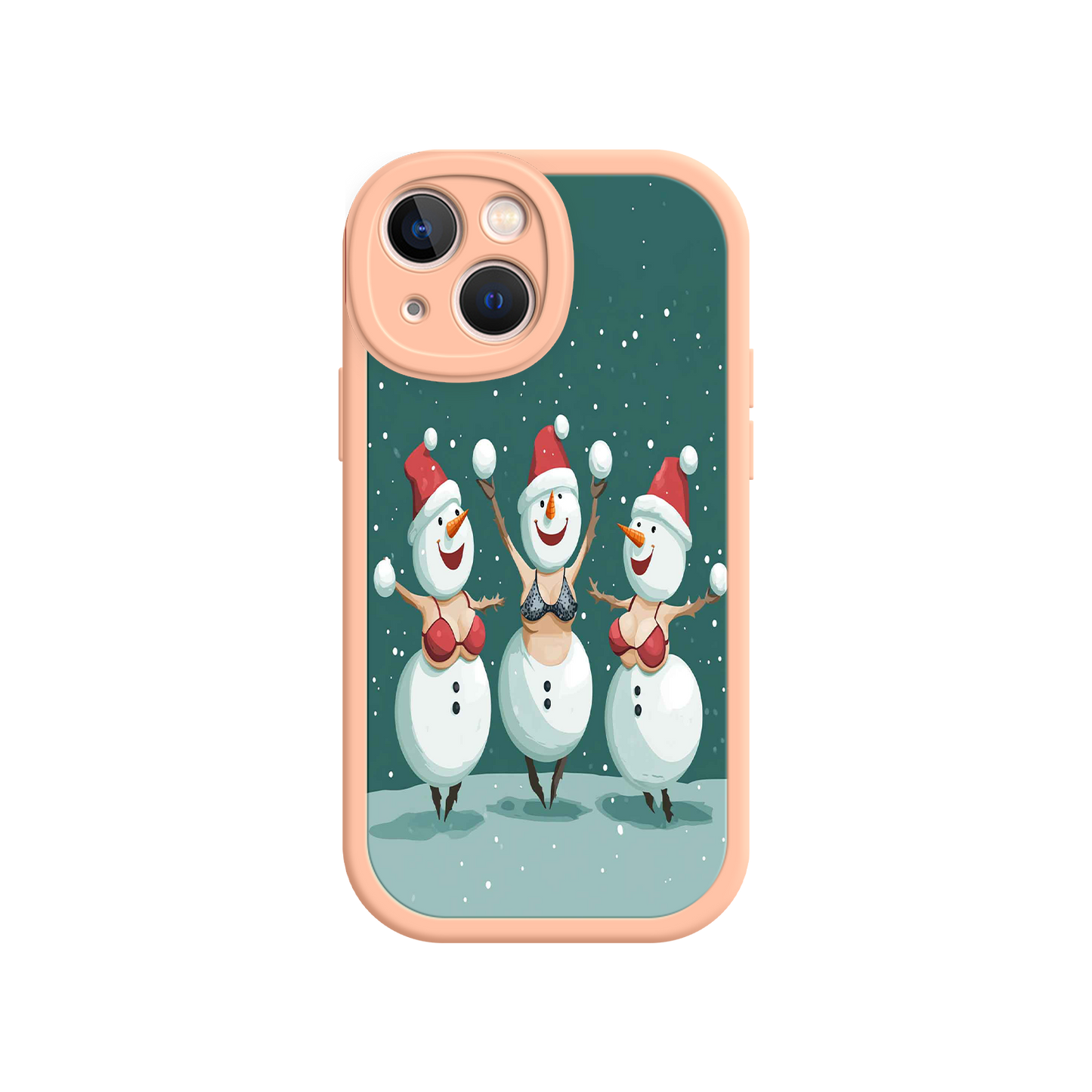 #MC0037 Factory Wholesale Festive Snowman iPhone 17 Case – Funny Christmas Art, Jolly Holiday Design, Soft Snowflakes