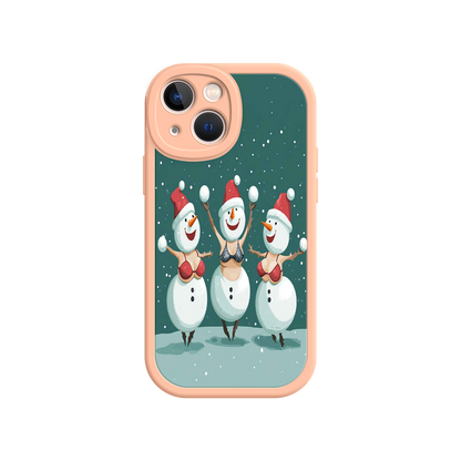 #MC0037 Factory Wholesale Festive Snowman iPhone 17 Case – Funny Christmas Art, Jolly Holiday Design, Soft Snowflakes