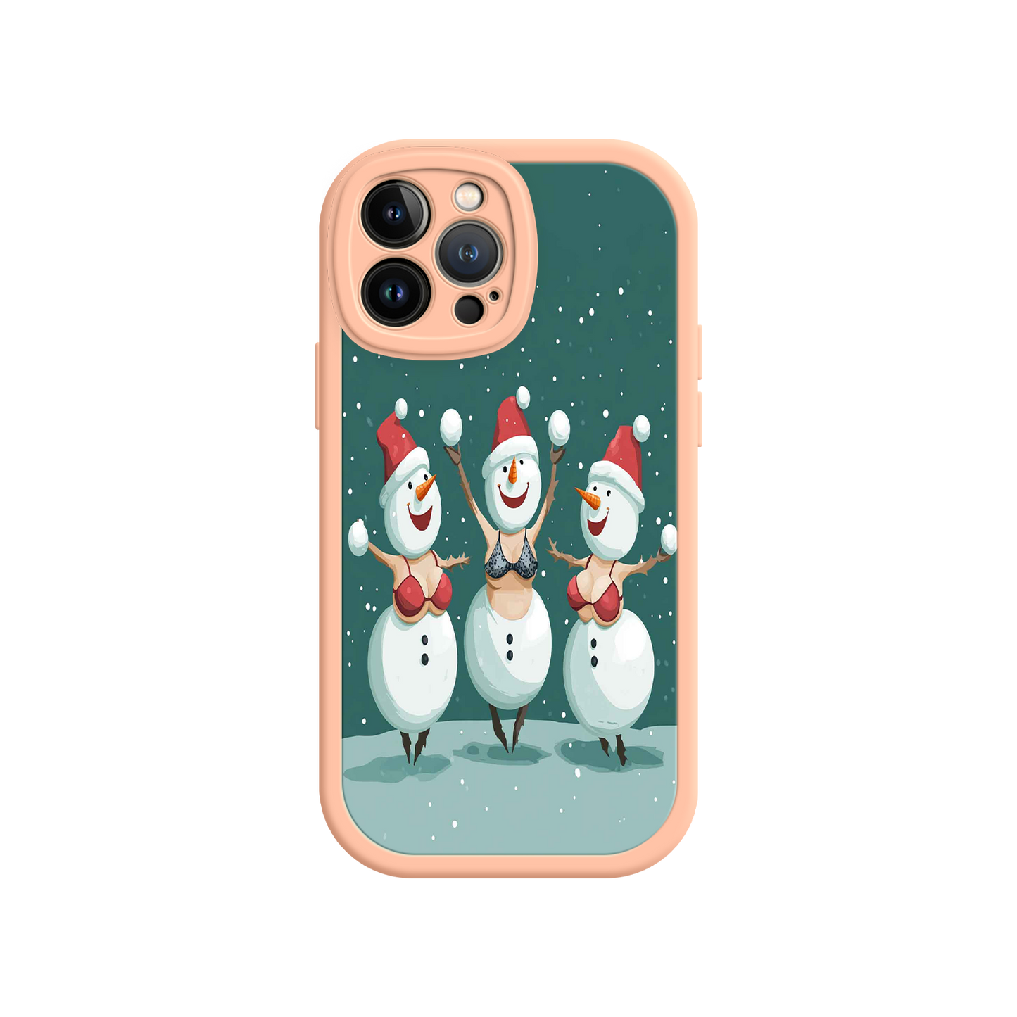#MC0037 Factory Wholesale Festive Snowman iPhone 17 Case – Funny Christmas Art, Jolly Holiday Design, Soft Snowflakes