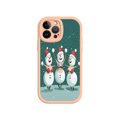 #MC0037 Factory Wholesale Festive Snowman iPhone 17 Case – Funny Christmas Art, Jolly Holiday Design, Soft Snowflakes