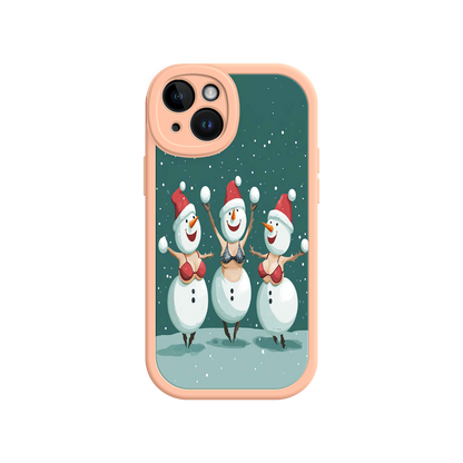 #MC0037 Factory Wholesale Festive Snowman iPhone 17 Case – Funny Christmas Art, Jolly Holiday Design, Soft Snowflakes