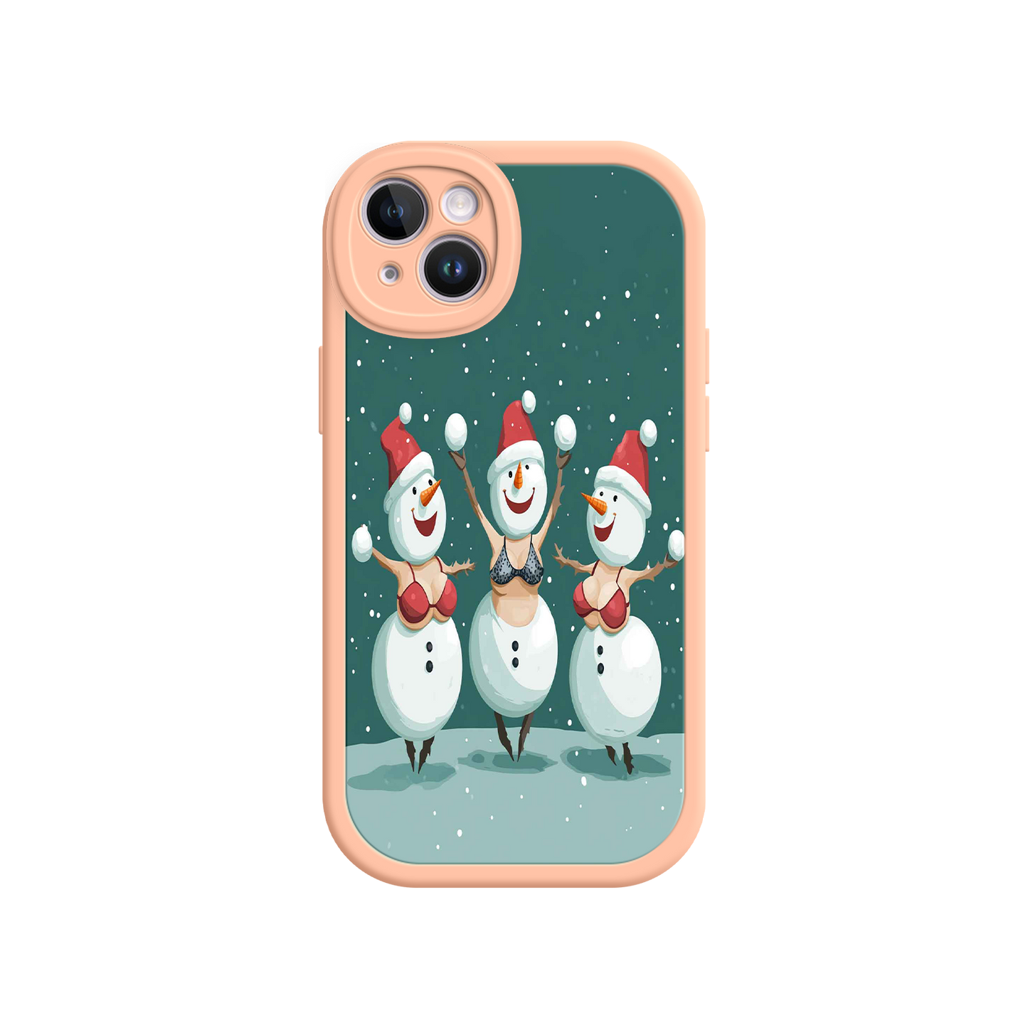 #MC0037 Factory Wholesale Festive Snowman iPhone 17 Case – Funny Christmas Art, Jolly Holiday Design, Soft Snowflakes
