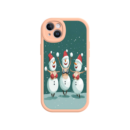 #MC0037 Factory Wholesale Festive Snowman iPhone 17 Case – Funny Christmas Art, Jolly Holiday Design, Soft Snowflakes