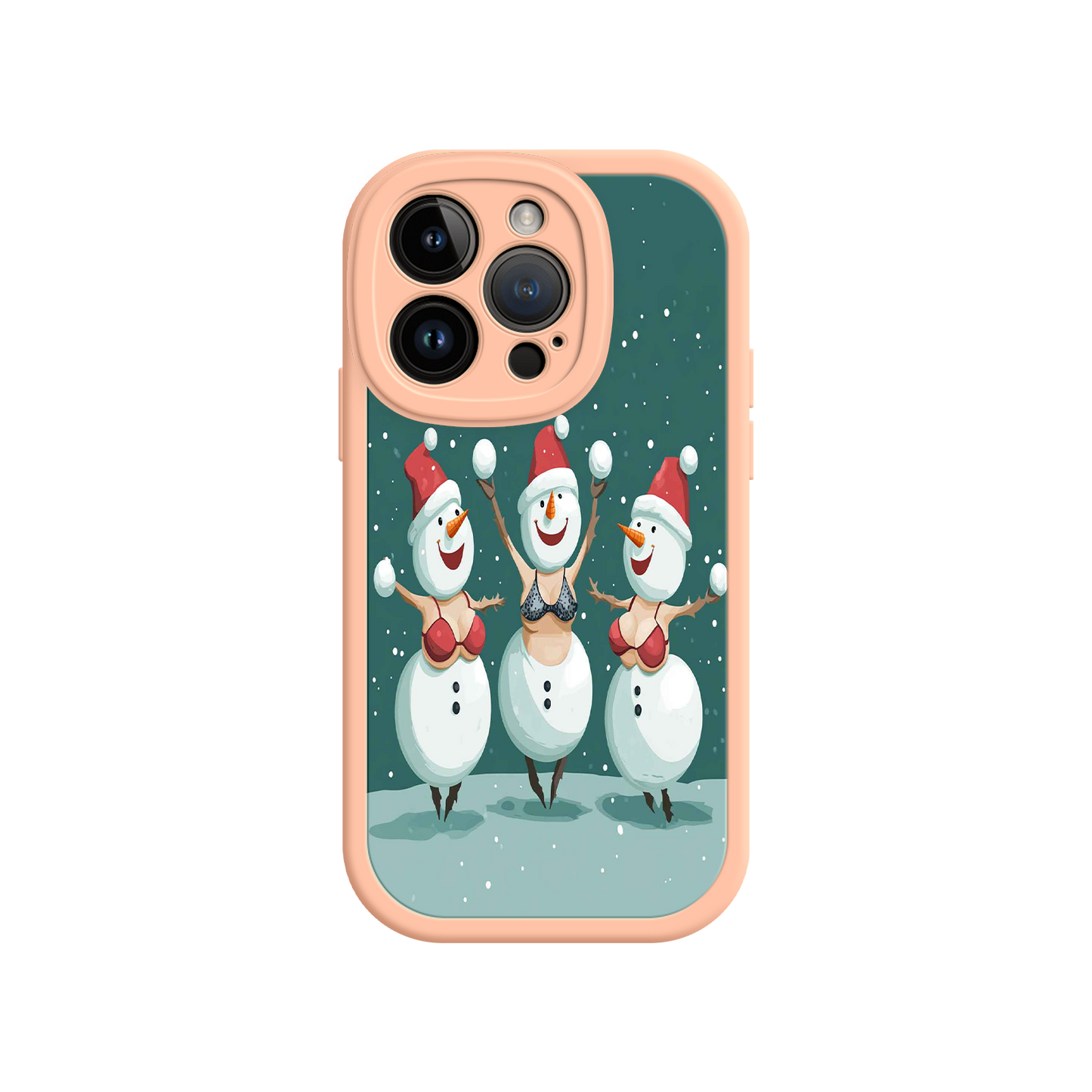 #MC0037 Factory Wholesale Festive Snowman iPhone 17 Case – Funny Christmas Art, Jolly Holiday Design, Soft Snowflakes
