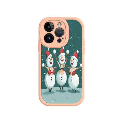 #MC0037 Factory Wholesale Festive Snowman iPhone 17 Case – Funny Christmas Art, Jolly Holiday Design, Soft Snowflakes