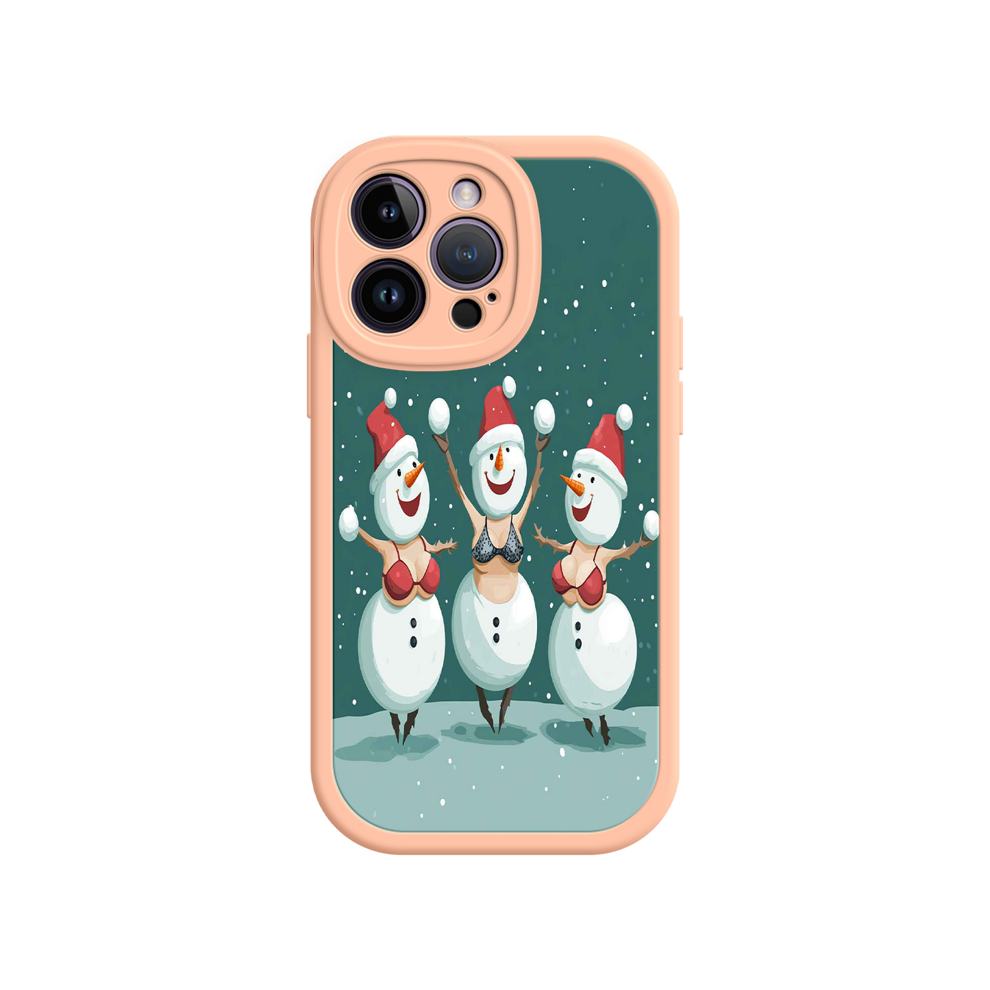 #MC0037 Factory Wholesale Festive Snowman iPhone 17 Case – Funny Christmas Art, Jolly Holiday Design, Soft Snowflakes