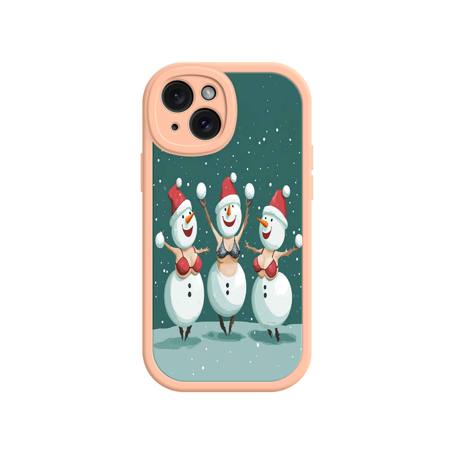 #MC0037 Factory Wholesale Festive Snowman iPhone 17 Case – Funny Christmas Art, Jolly Holiday Design, Soft Snowflakes