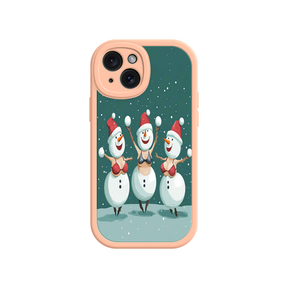 #MC0037 Factory Wholesale Festive Snowman iPhone 17 Case – Funny Christmas Art, Jolly Holiday Design, Soft Snowflakes