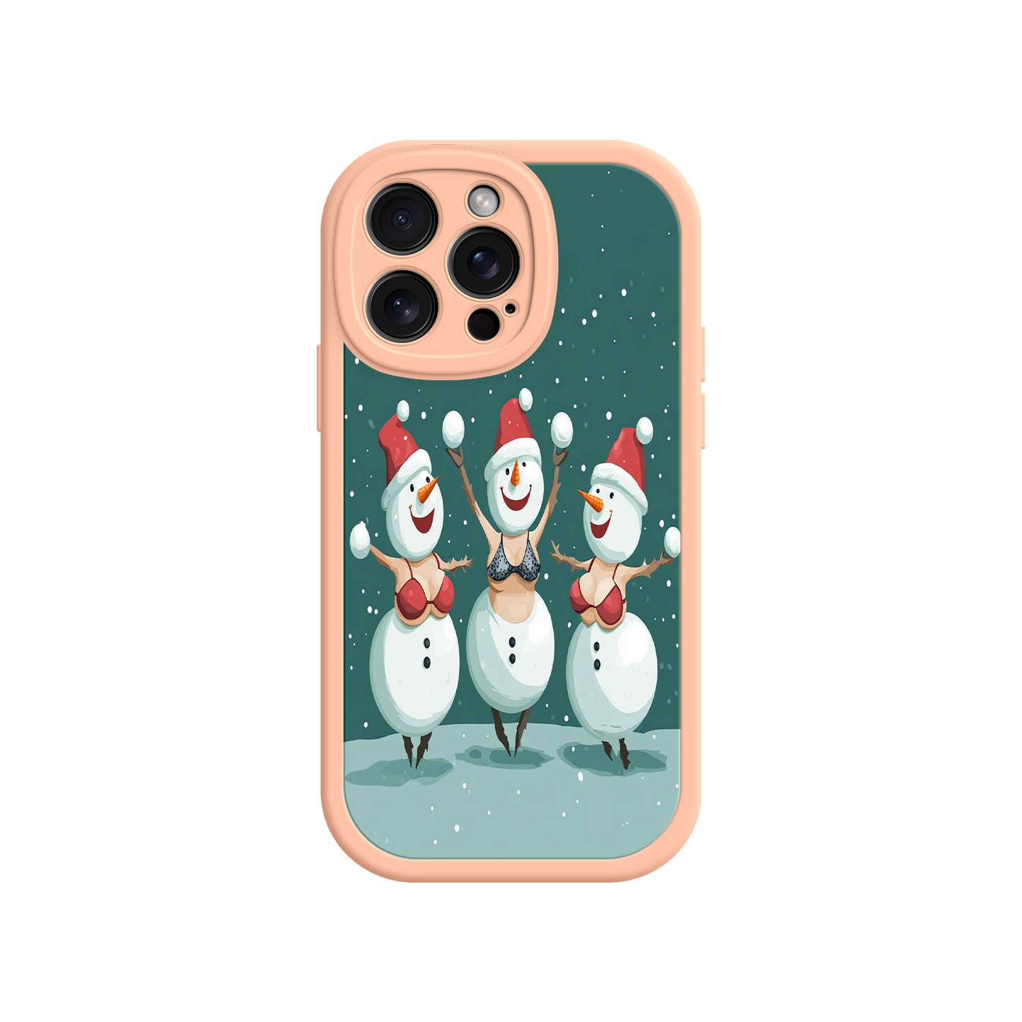 #MC0037 Factory Wholesale Festive Snowman iPhone 17 Case – Funny Christmas Art, Jolly Holiday Design, Soft Snowflakes
