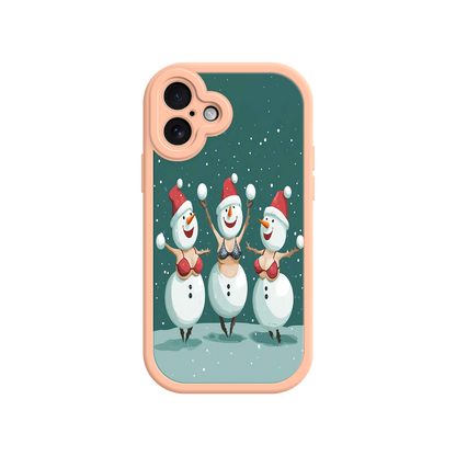 #MC0037 Factory Wholesale Festive Snowman iPhone 17 Case – Funny Christmas Art, Jolly Holiday Design, Soft Snowflakes