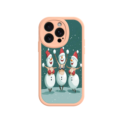 #MC0037 Factory Wholesale Festive Snowman iPhone 17 Case – Funny Christmas Art, Jolly Holiday Design, Soft Snowflakes