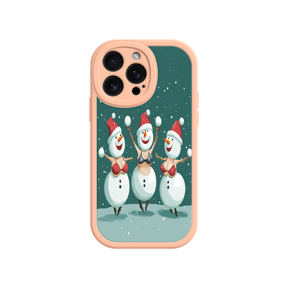 #MC0037 Factory Wholesale Festive Snowman iPhone 17 Case – Funny Christmas Art, Jolly Holiday Design, Soft Snowflakes
