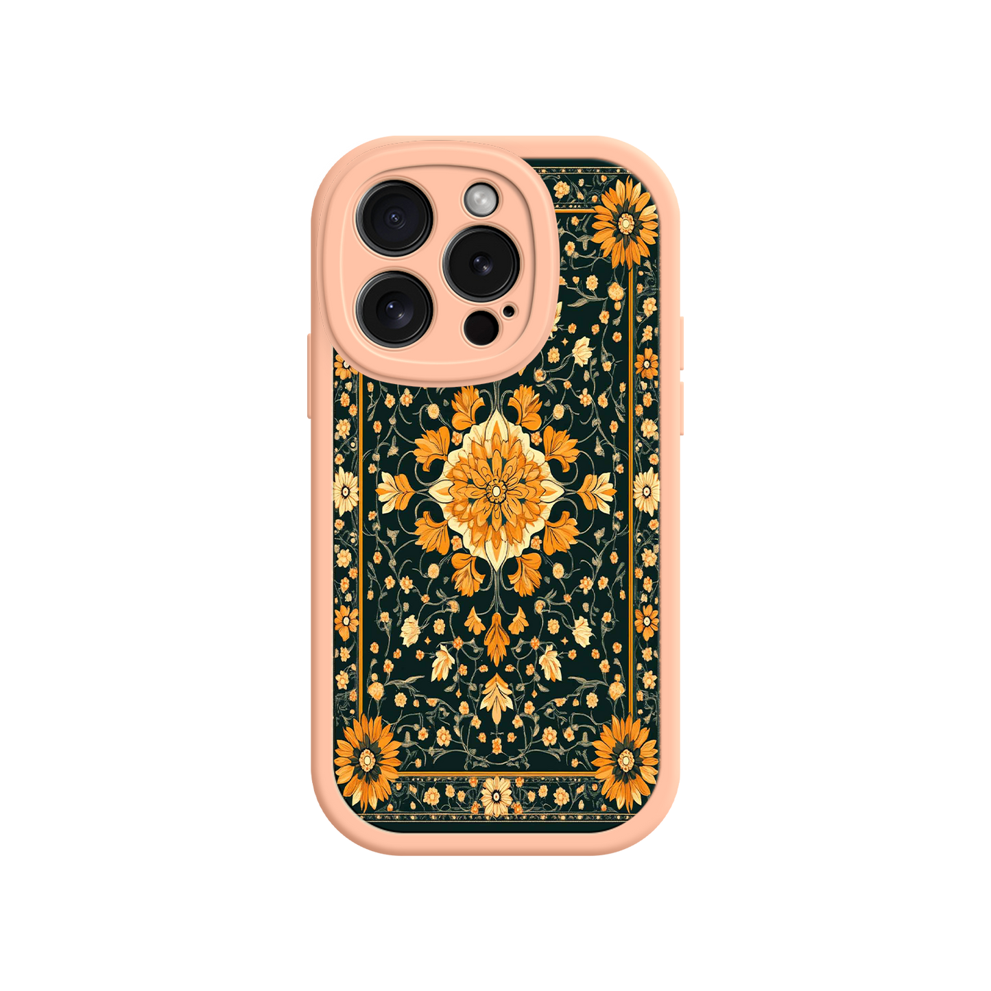 #MC0042 Factory Wholesale Ornate Floral iPhone 17 Case – Baroque Vintage Pattern Protective Cover for iPhone 16 Pro / Max