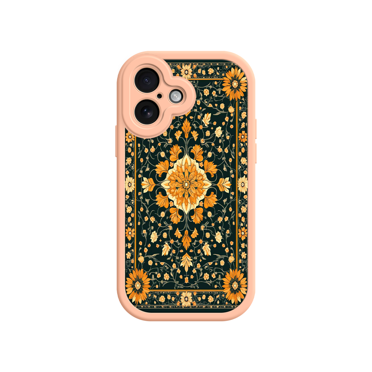 #MC0042 Factory Wholesale Ornate Floral iPhone 17 Case – Baroque Vintage Pattern Protective Cover for iPhone 16 Pro / Max
