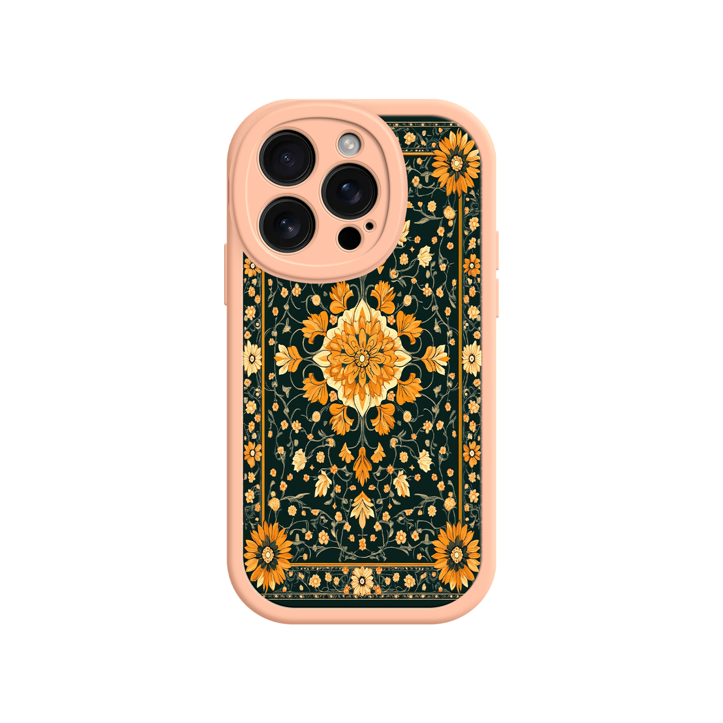 #MC0042 Factory Wholesale Ornate Floral iPhone 17 Case – Baroque Vintage Pattern Protective Cover for iPhone 16 Pro / Max