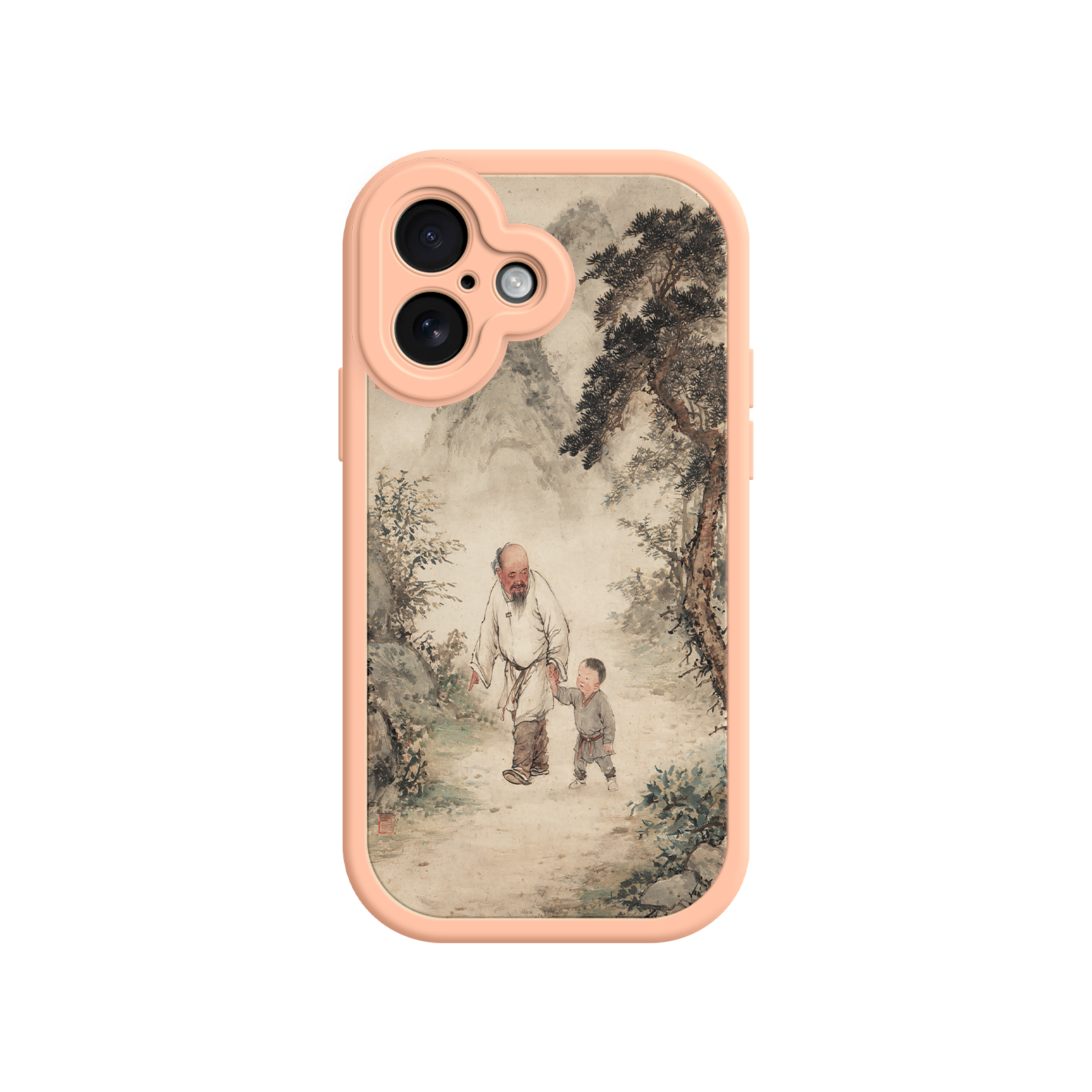 Cultural iPhone case with symbolic family walk