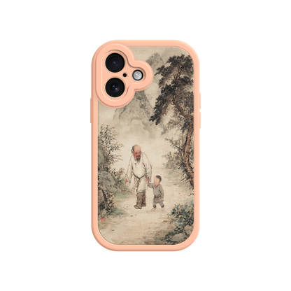 Landscape phone case with Chinese art and calligraphy