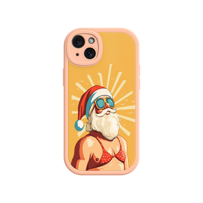 Santa Claus phone case in summer outfit and goggles