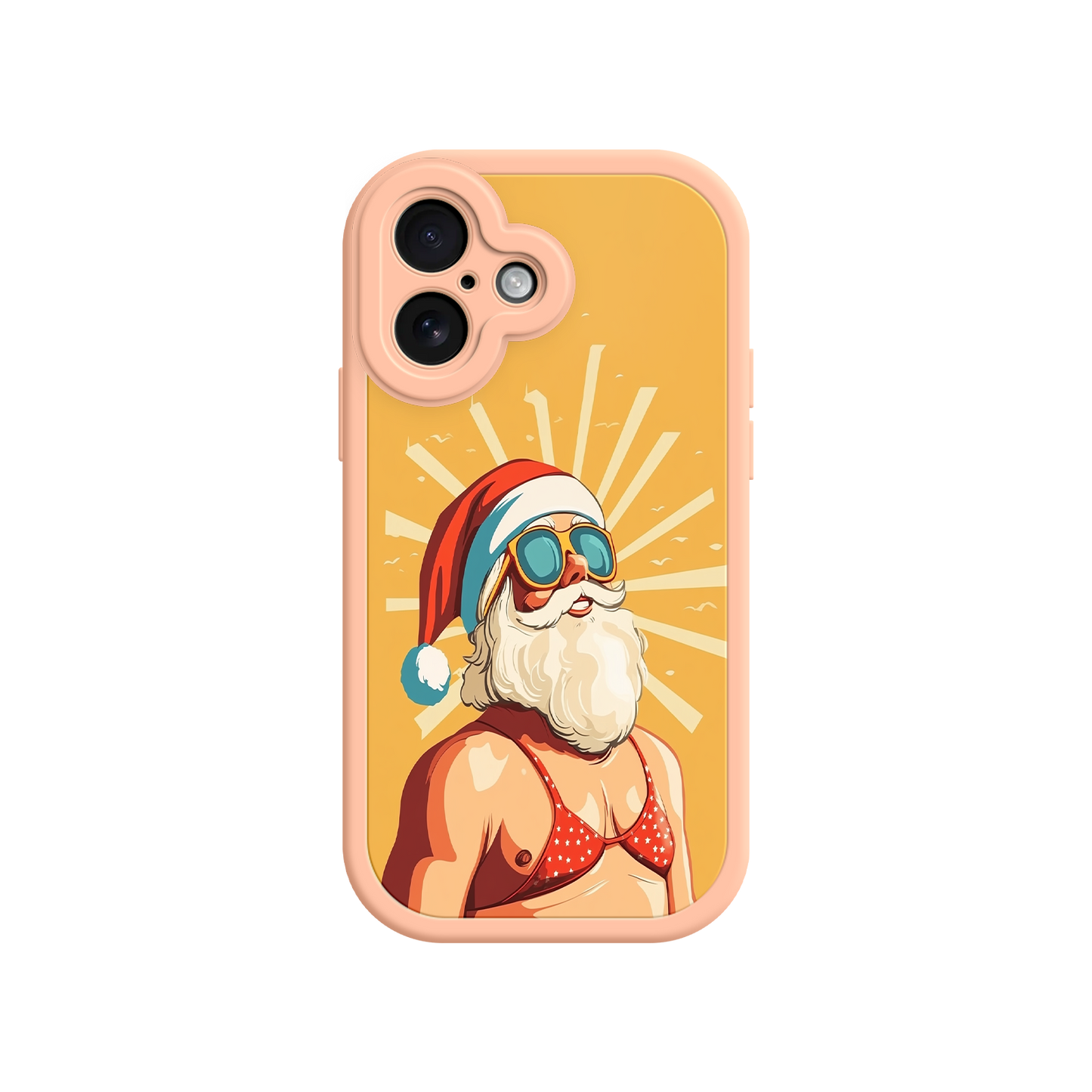 Funny holiday iPhone case with retro Santa artwork