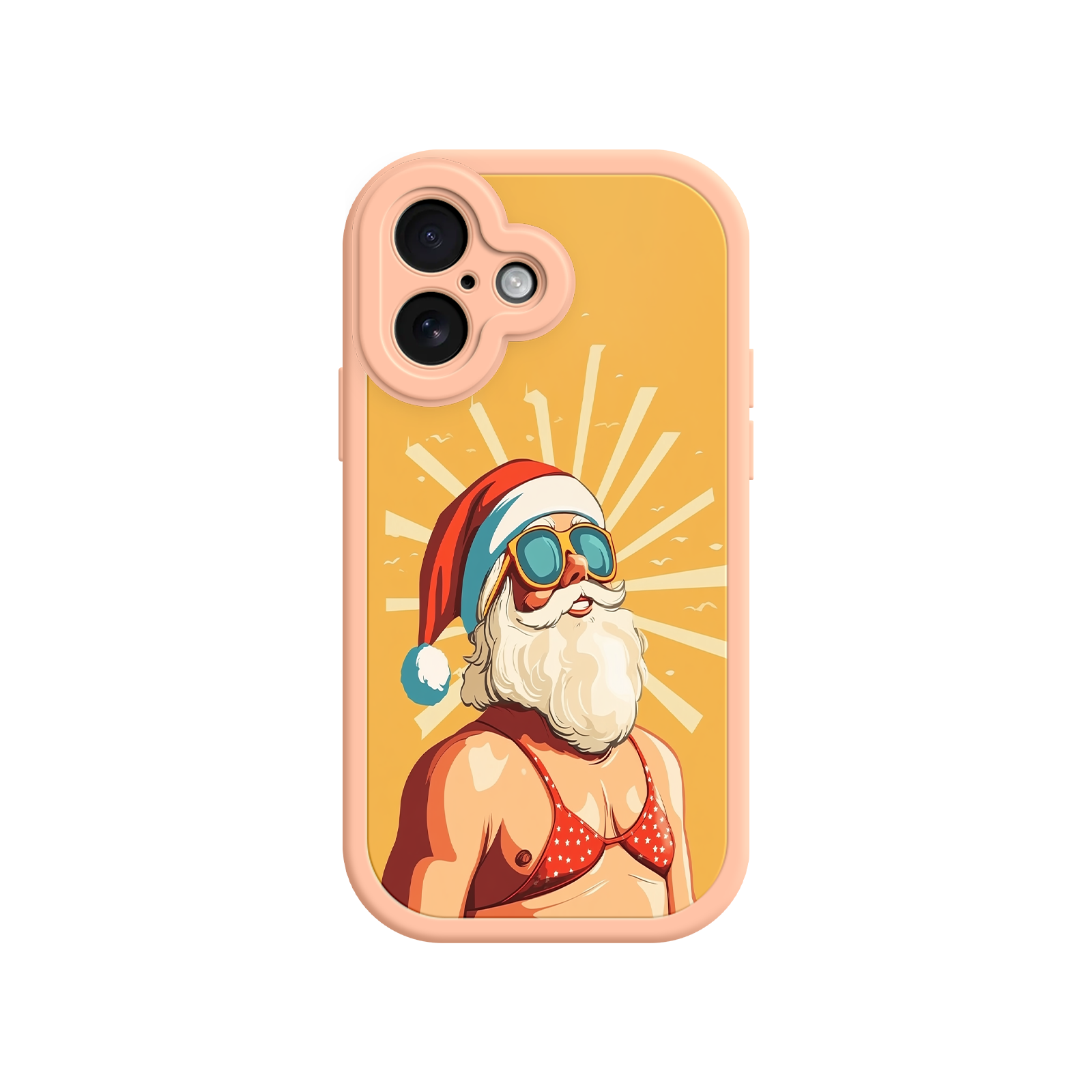Funny holiday iPhone case with retro Santa artwork