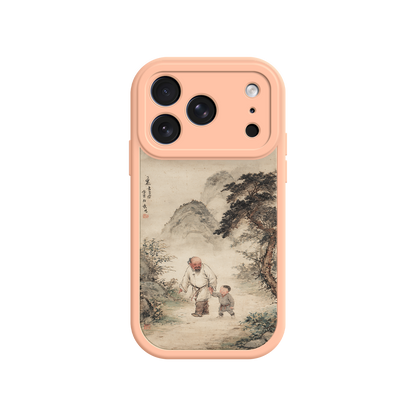 Heritage phone case with grandfather and grandson walking