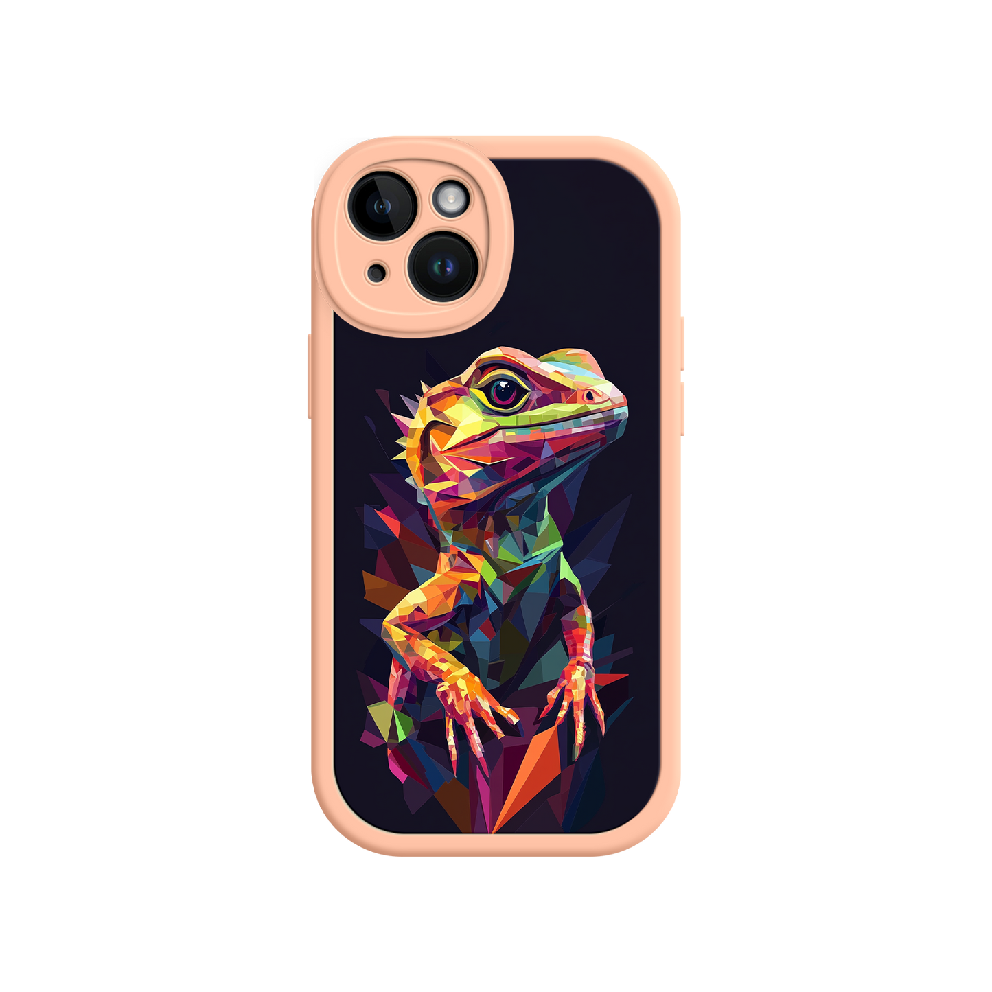 #MC0024 Factory Wholesale Geometric Lizard iPhone 17 Case – Colorful Polygon Art, Protective Animal Print Cover, Bold Reptile Design