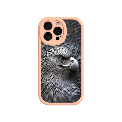 #MC0026 Factory Wholesale Embossed Eagle iPhone 17 Case – Grayscale 3D Design, Rugged Protective Cover, Symbol of Strength & Freedom