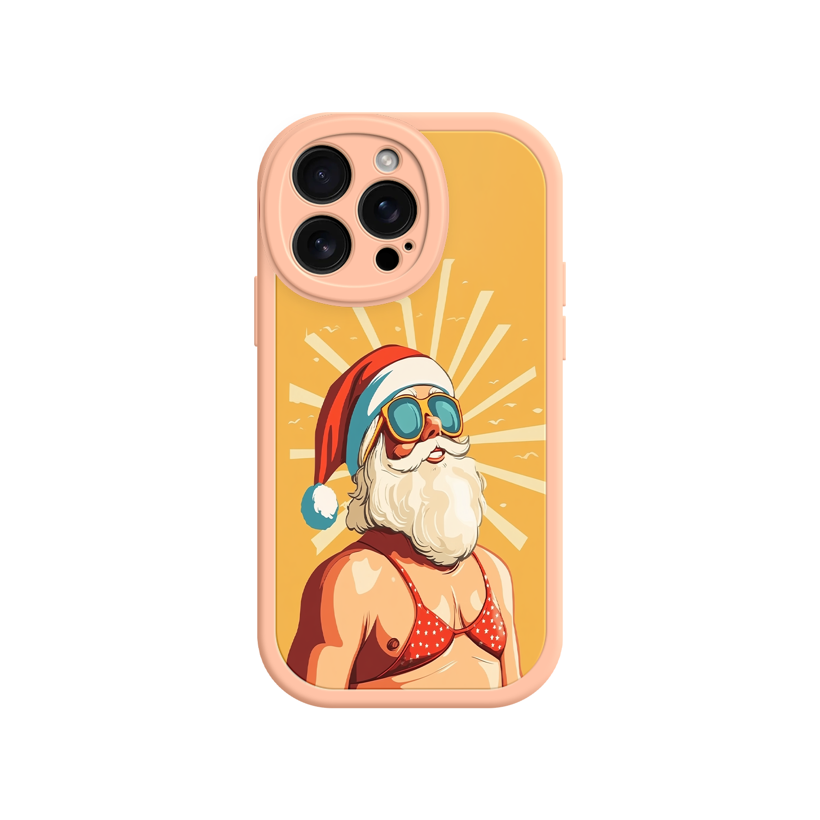Funny iPhone case with tropical Santa Claus artwork