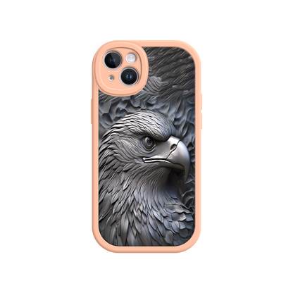 #MC0026 Factory Wholesale Embossed Eagle iPhone 17 Case – Grayscale 3D Design, Rugged Protective Cover, Symbol of Strength & Freedom
