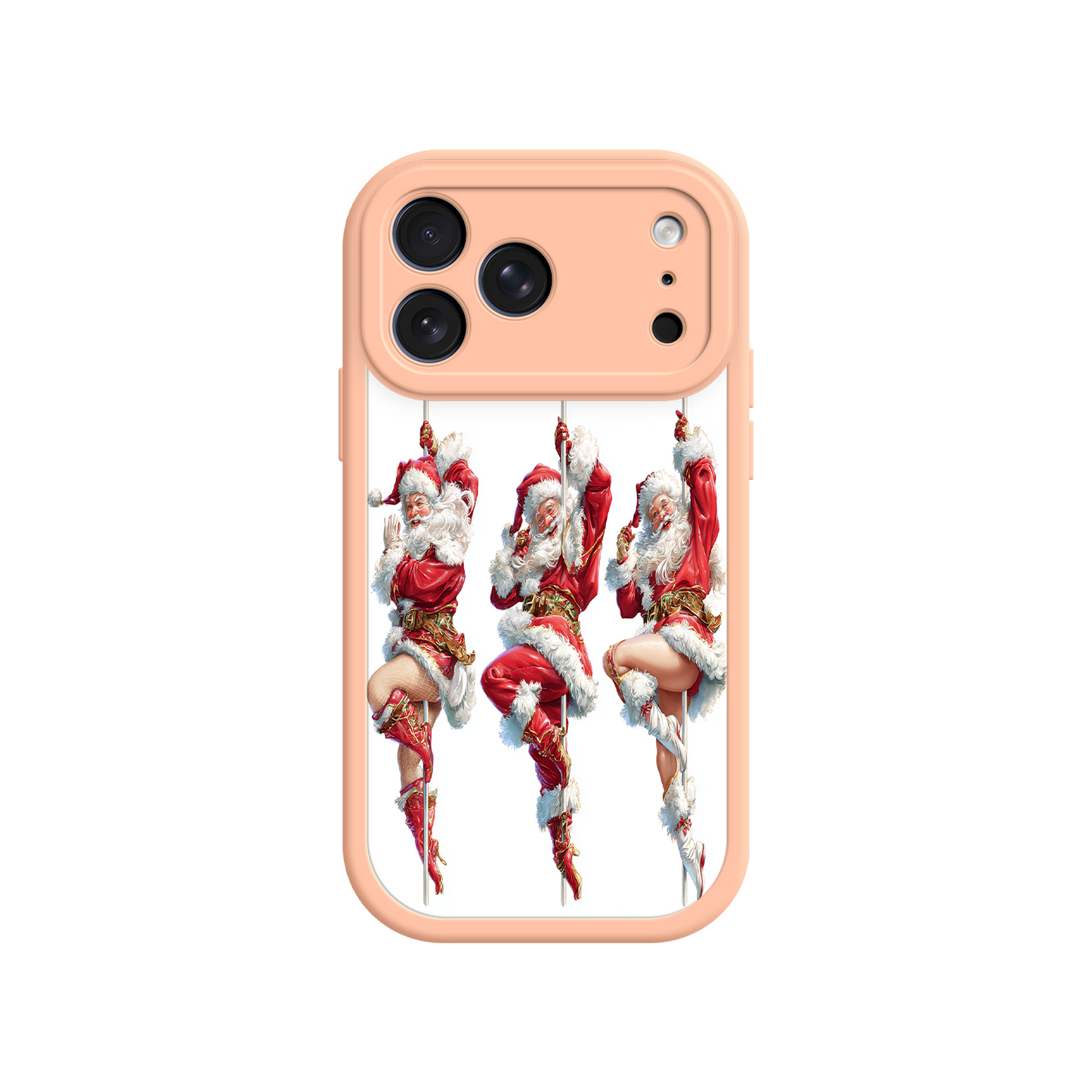 Santa dancer phone case with theatrical flair