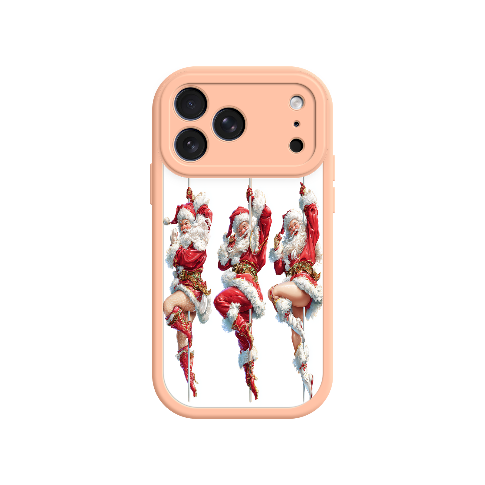 Santa dancer phone case with theatrical flair