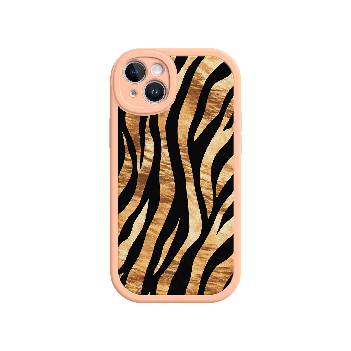#MC0011 Factory Wholesale Tiger Stripe iPhone Case – Bold Animal Print with Olive Green Frame