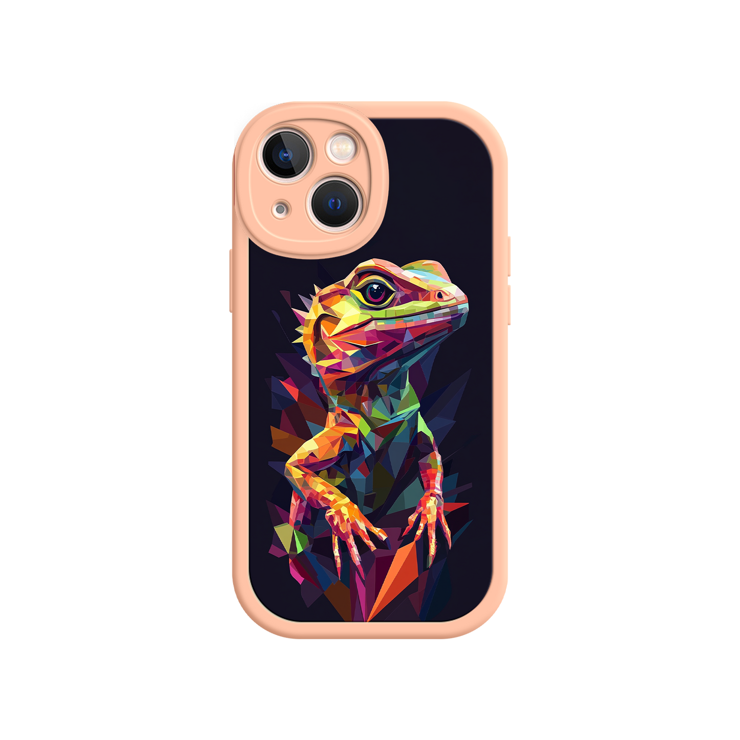 #MC0024 Factory Wholesale Geometric Lizard iPhone 17 Case – Colorful Polygon Art, Protective Animal Print Cover, Bold Reptile Design
