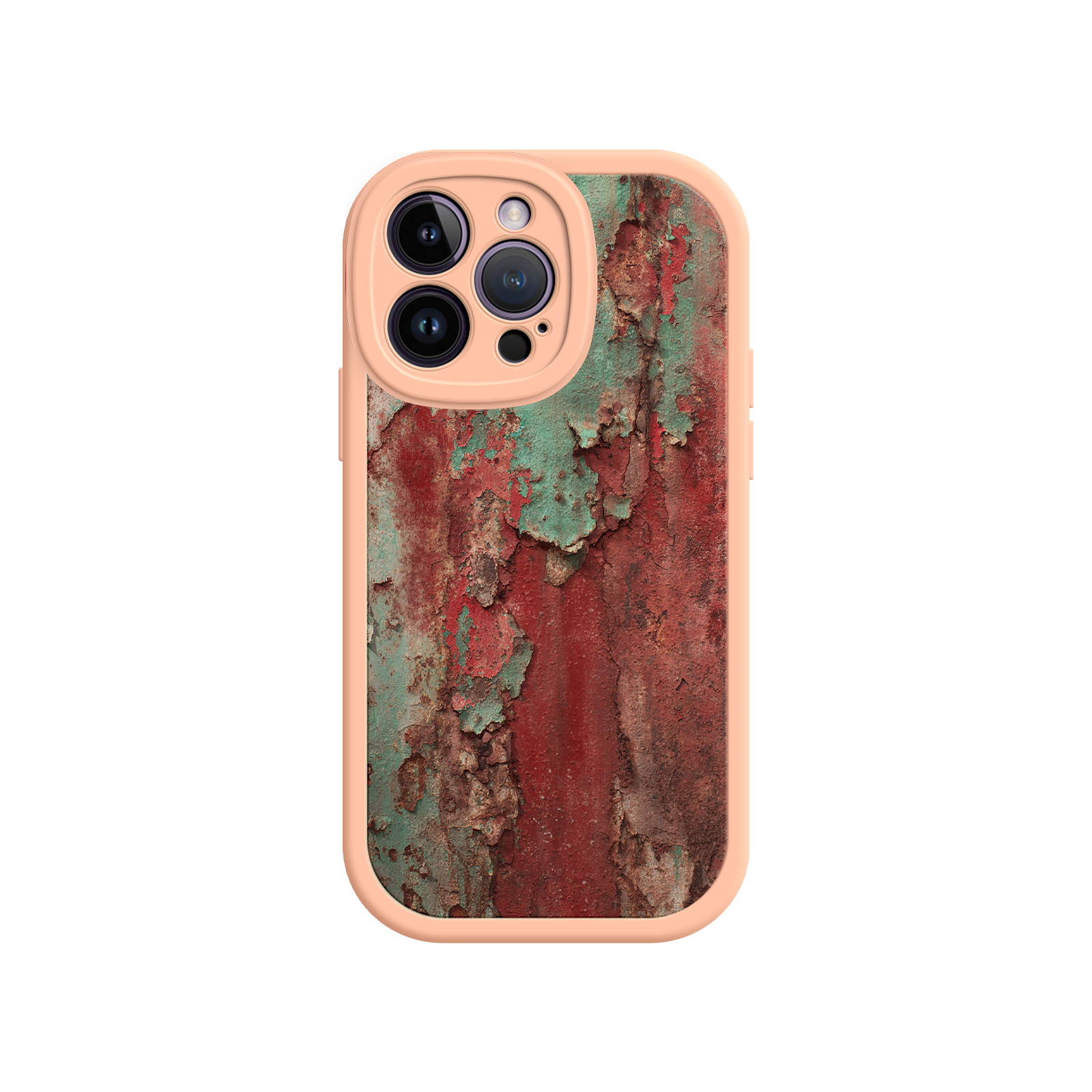 Vintage iPhone case with rusted metal surface