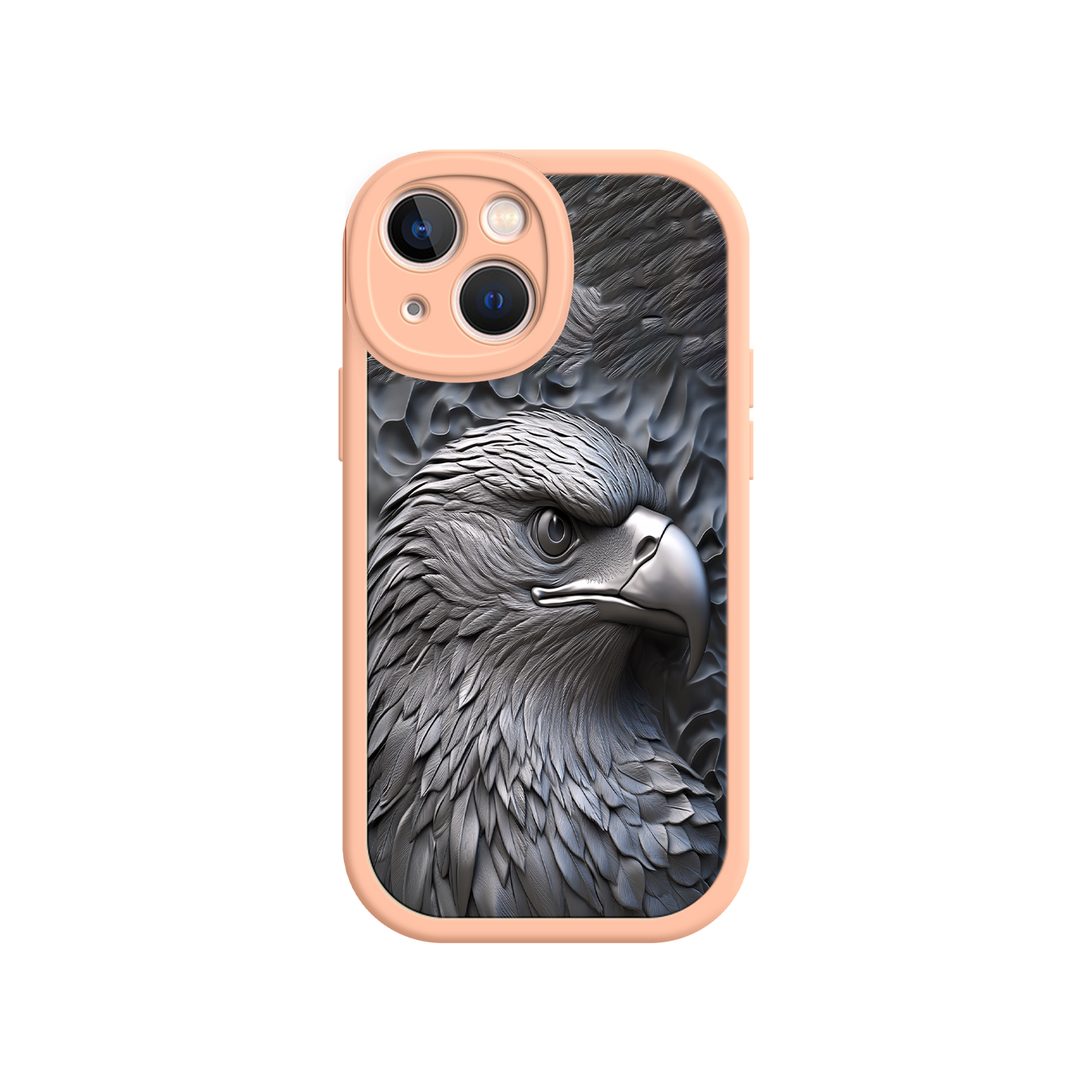 #MC0026 Factory Wholesale Embossed Eagle iPhone 17 Case – Grayscale 3D Design, Rugged Protective Cover, Symbol of Strength & Freedom