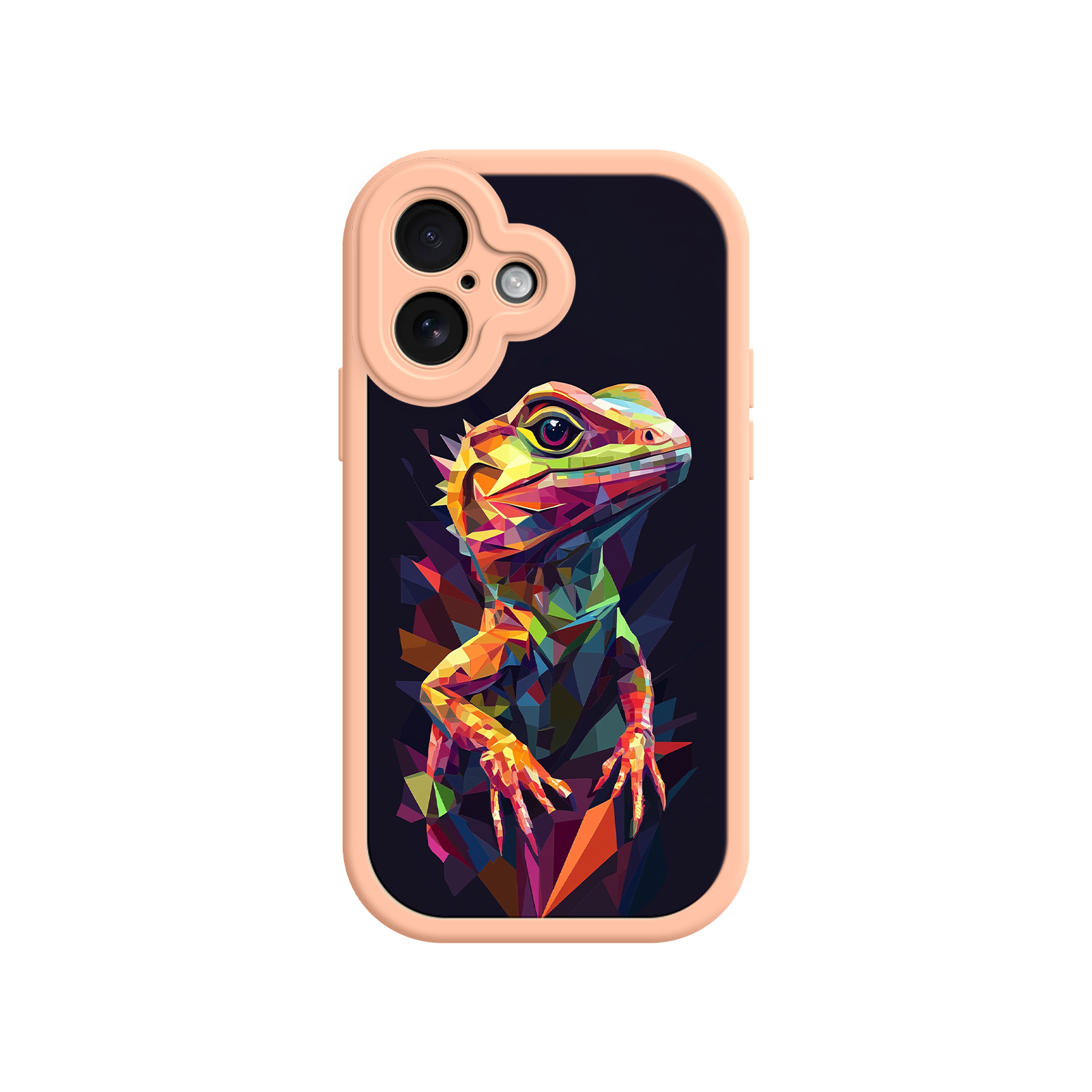 Geometric Lizard iPhone 17 Case – Colorful Polygon Art, Protective Animal Print Cover, Bold Reptile Design