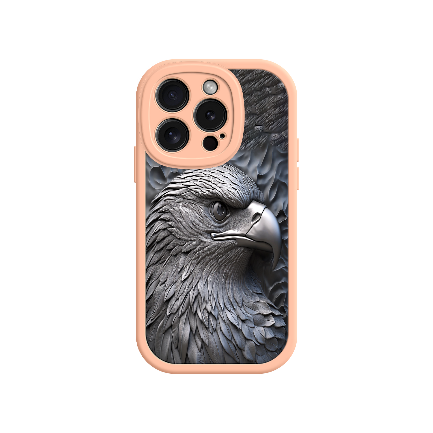 #MC0026 Factory Wholesale Embossed Eagle iPhone 17 Case – Grayscale 3D Design, Rugged Protective Cover, Symbol of Strength & Freedom