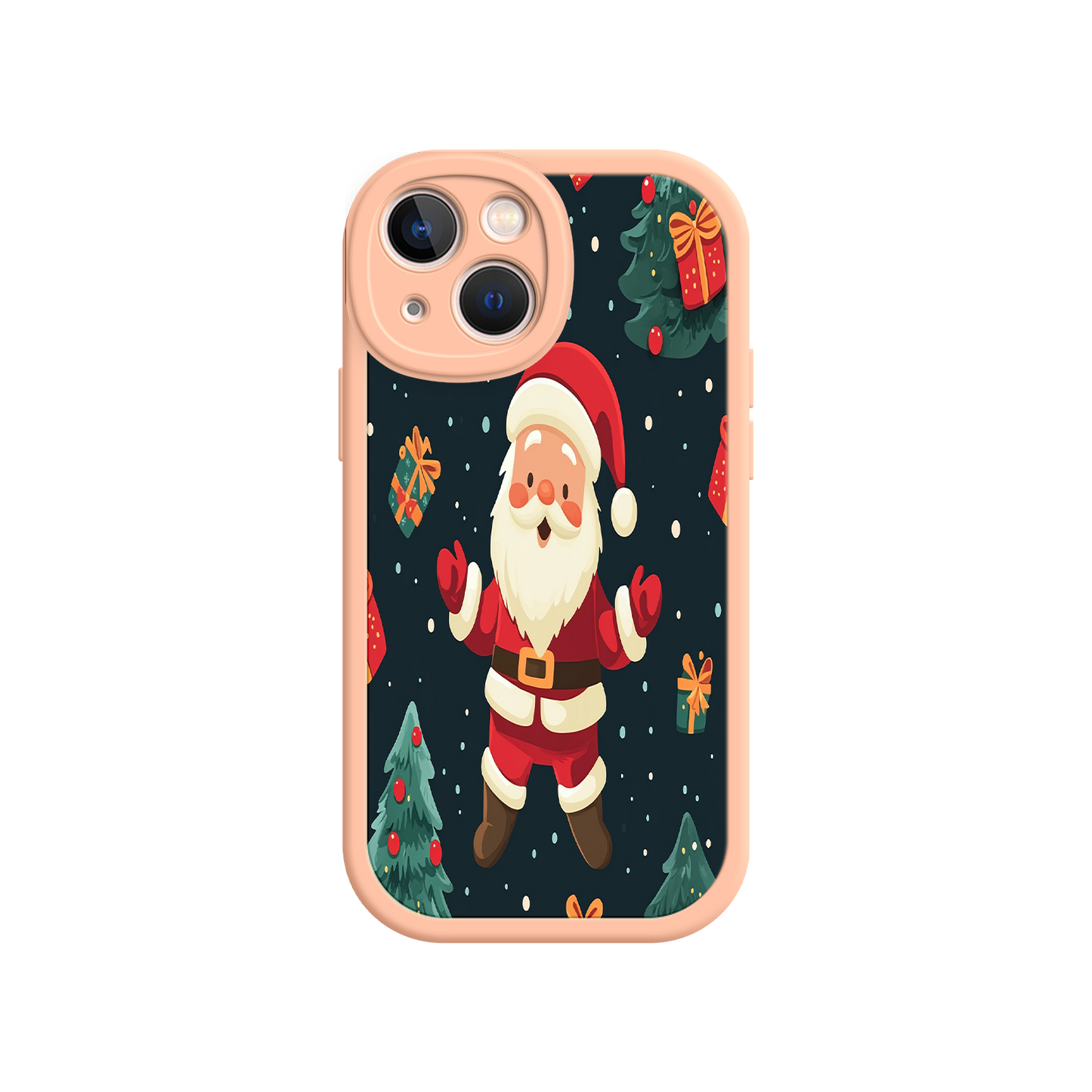 #MC0032 Factory Wholesale Festive Santa iPhone 17 Case – Christmas Holiday Design, Jolly Santa Claus, Gift Boxes & Trees