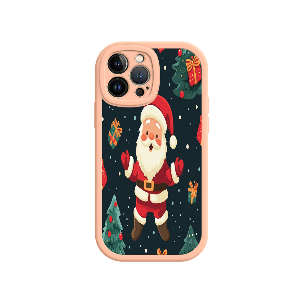 Festive Santa iPhone 17 Case – Christmas Holiday Design, Jolly Santa Claus, Gift Boxes & Trees