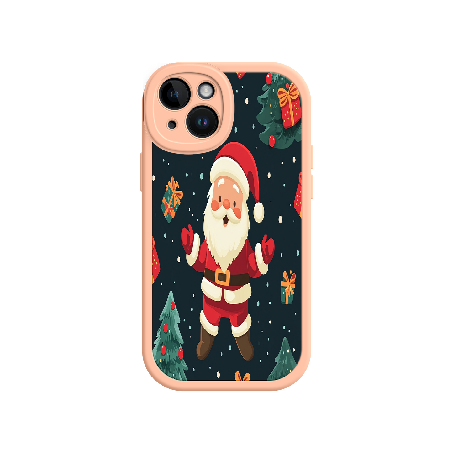 #MC0032 Factory Wholesale Festive Santa iPhone 17 Case – Christmas Holiday Design, Jolly Santa Claus, Gift Boxes & Trees