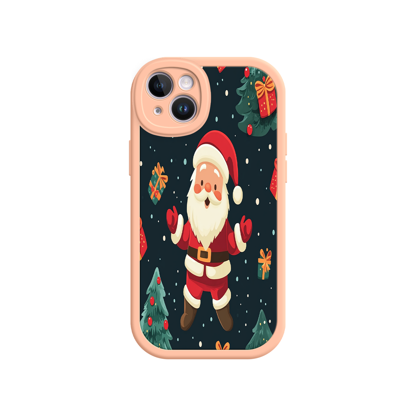 #MC0032 Factory Wholesale Festive Santa iPhone 17 Case – Christmas Holiday Design, Jolly Santa Claus, Gift Boxes & Trees