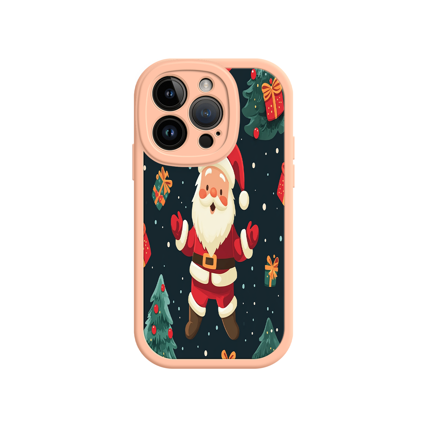 #MC0032 Factory Wholesale Festive Santa iPhone 17 Case – Christmas Holiday Design, Jolly Santa Claus, Gift Boxes & Trees
