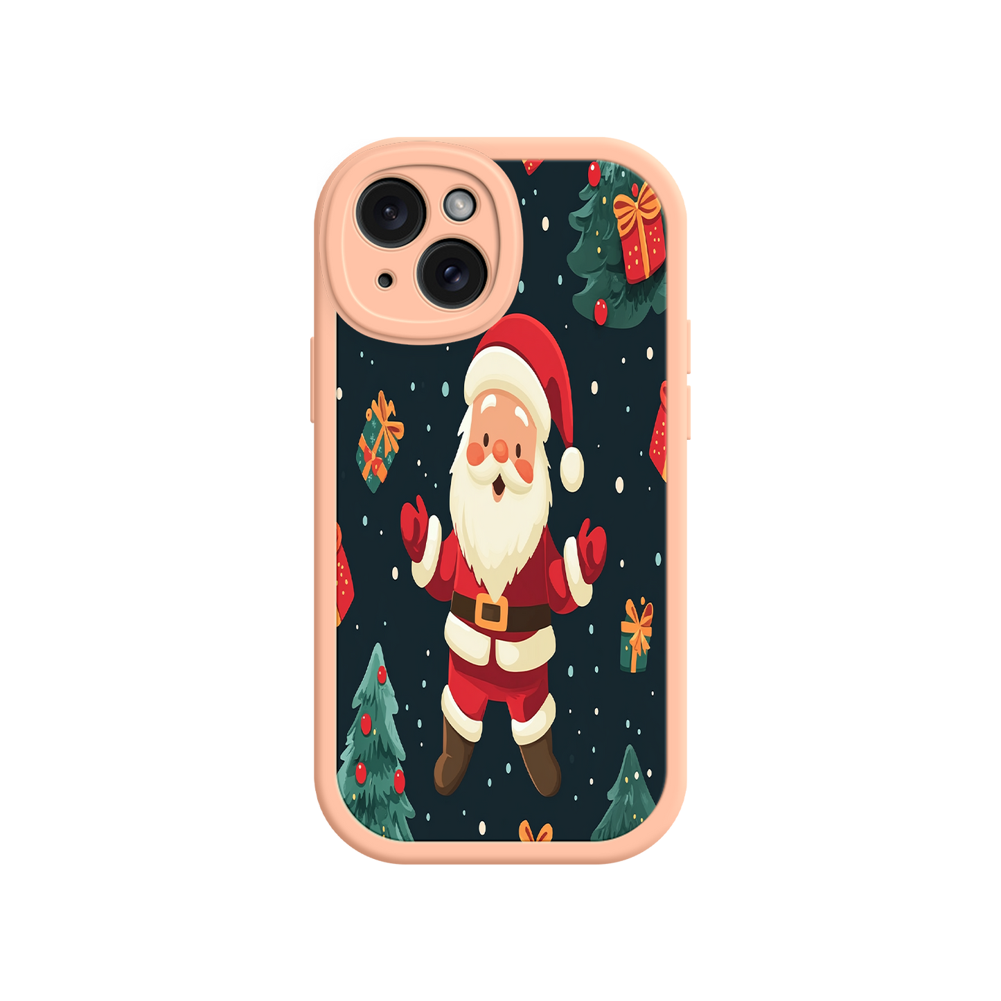 #MC0032 Factory Wholesale Festive Santa iPhone 17 Case – Christmas Holiday Design, Jolly Santa Claus, Gift Boxes & Trees