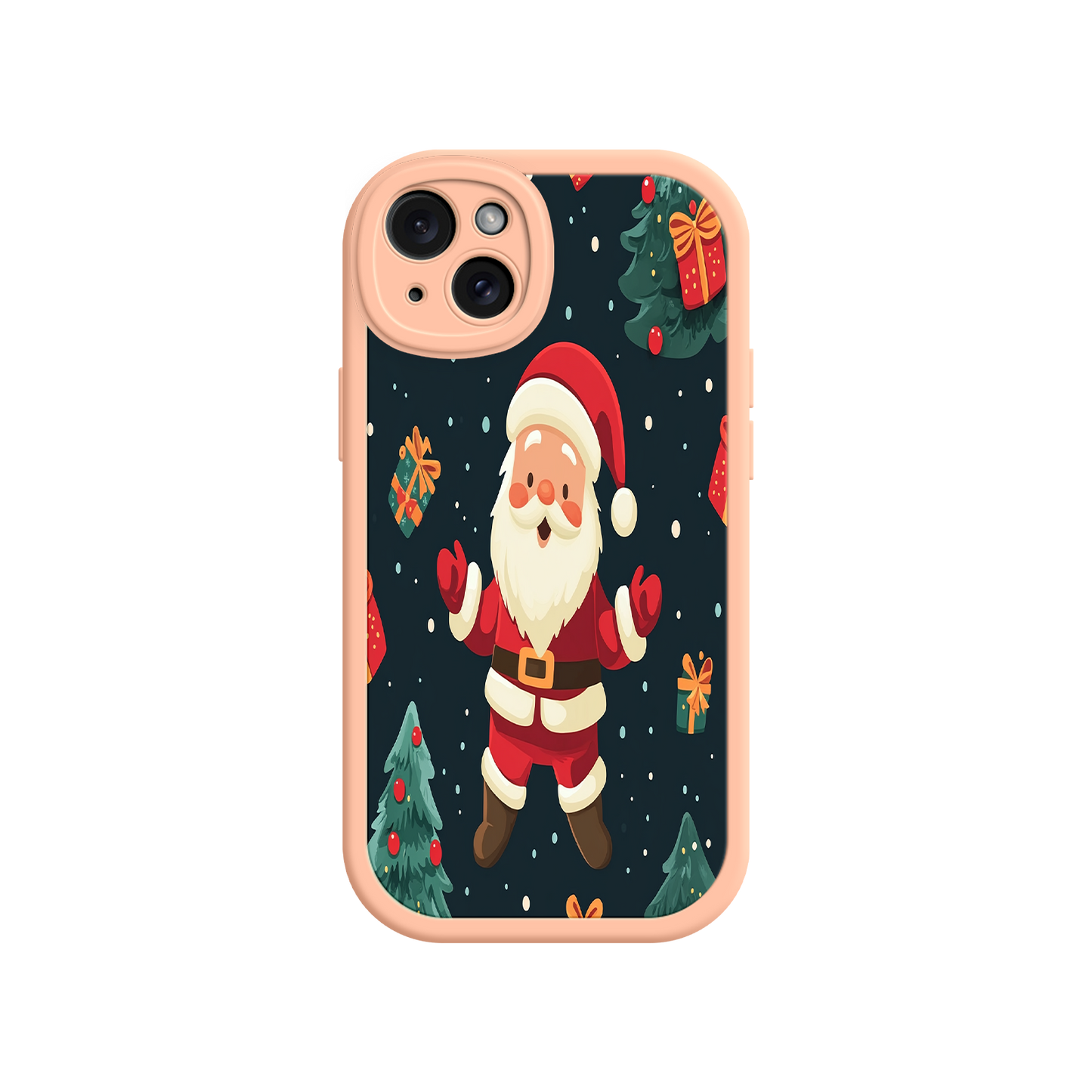 #MC0032 Factory Wholesale Festive Santa iPhone 17 Case – Christmas Holiday Design, Jolly Santa Claus, Gift Boxes & Trees