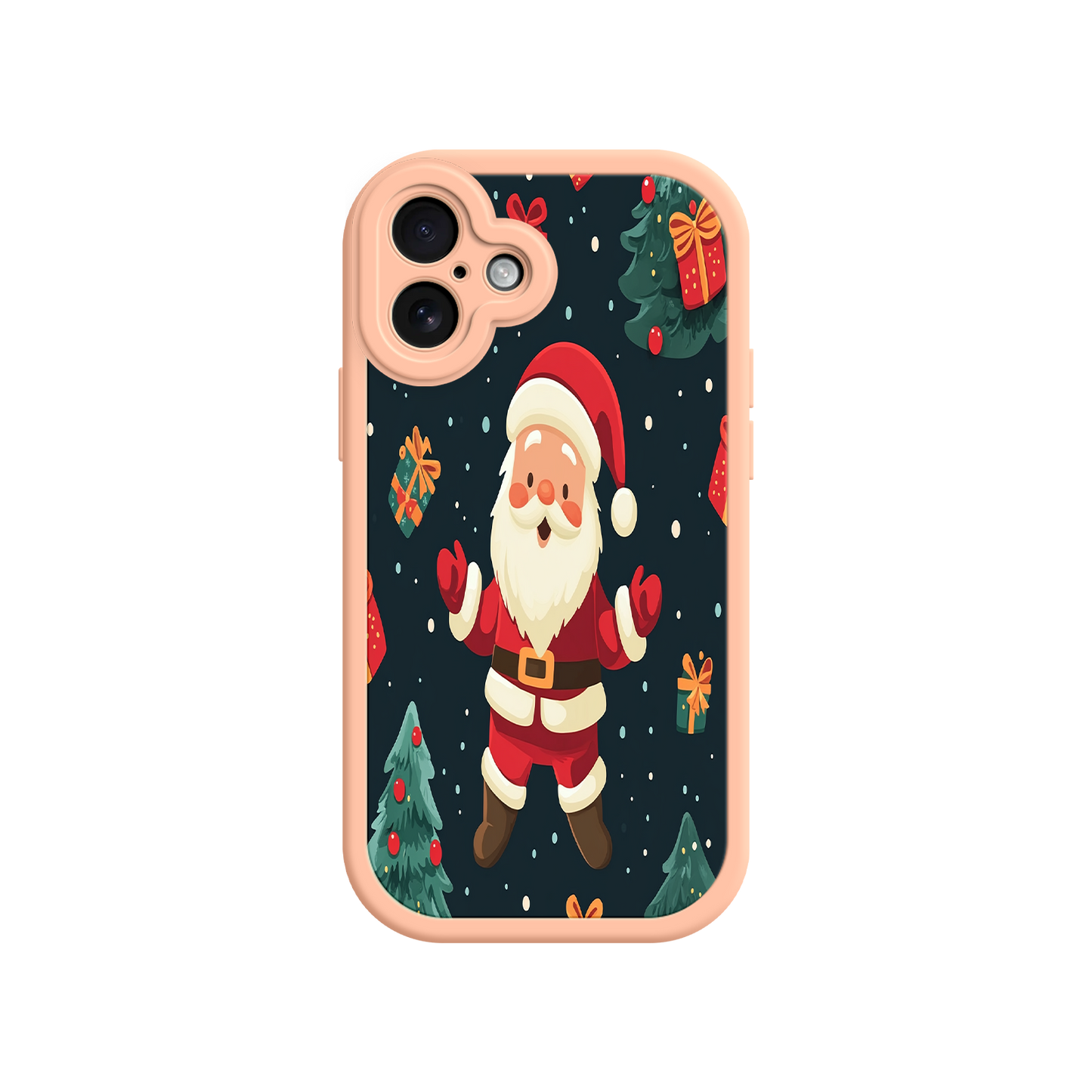 #MC0032 Factory Wholesale Festive Santa iPhone 17 Case – Christmas Holiday Design, Jolly Santa Claus, Gift Boxes & Trees