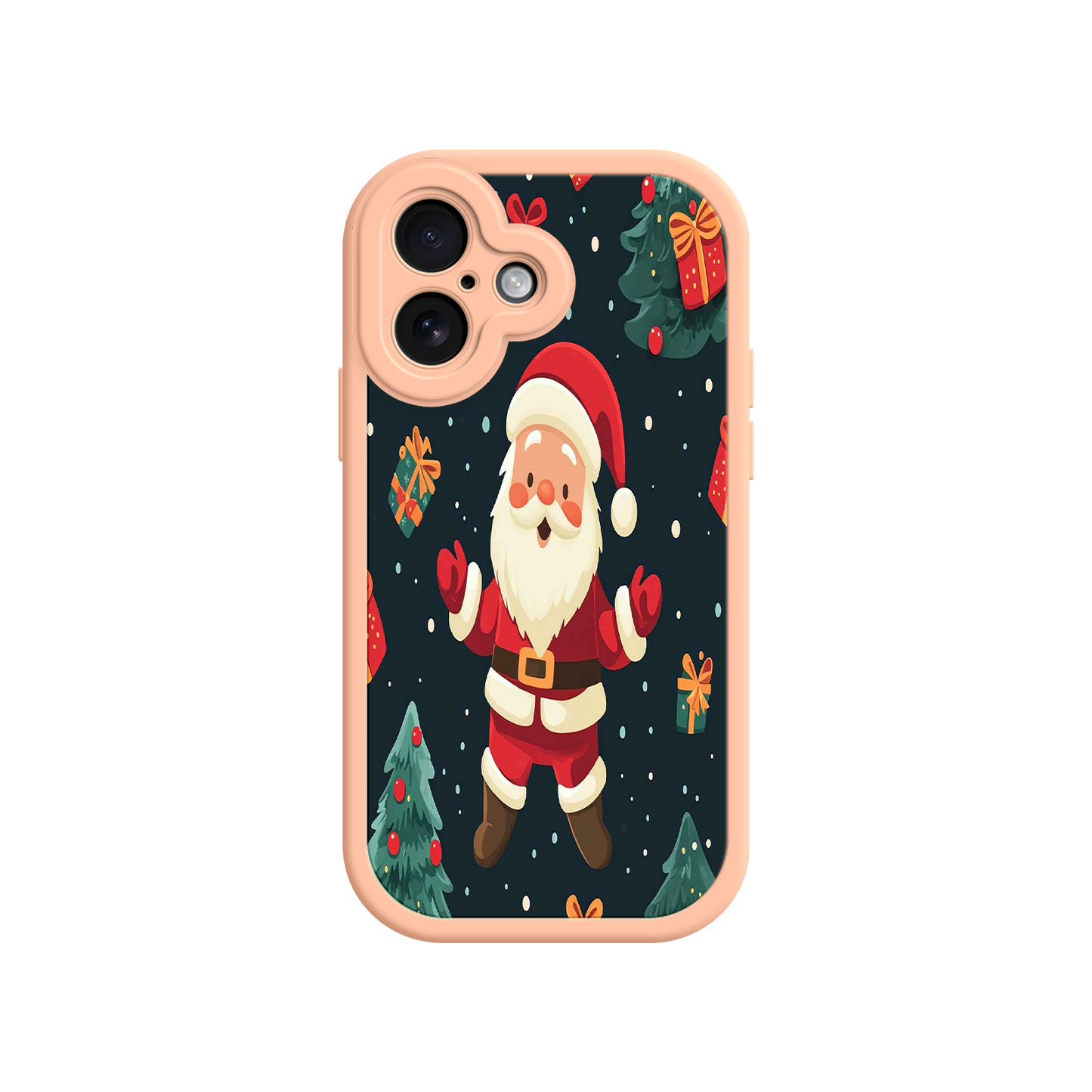 #MC0032 Factory Wholesale Festive Santa iPhone 17 Case – Christmas Holiday Design, Jolly Santa Claus, Gift Boxes & Trees