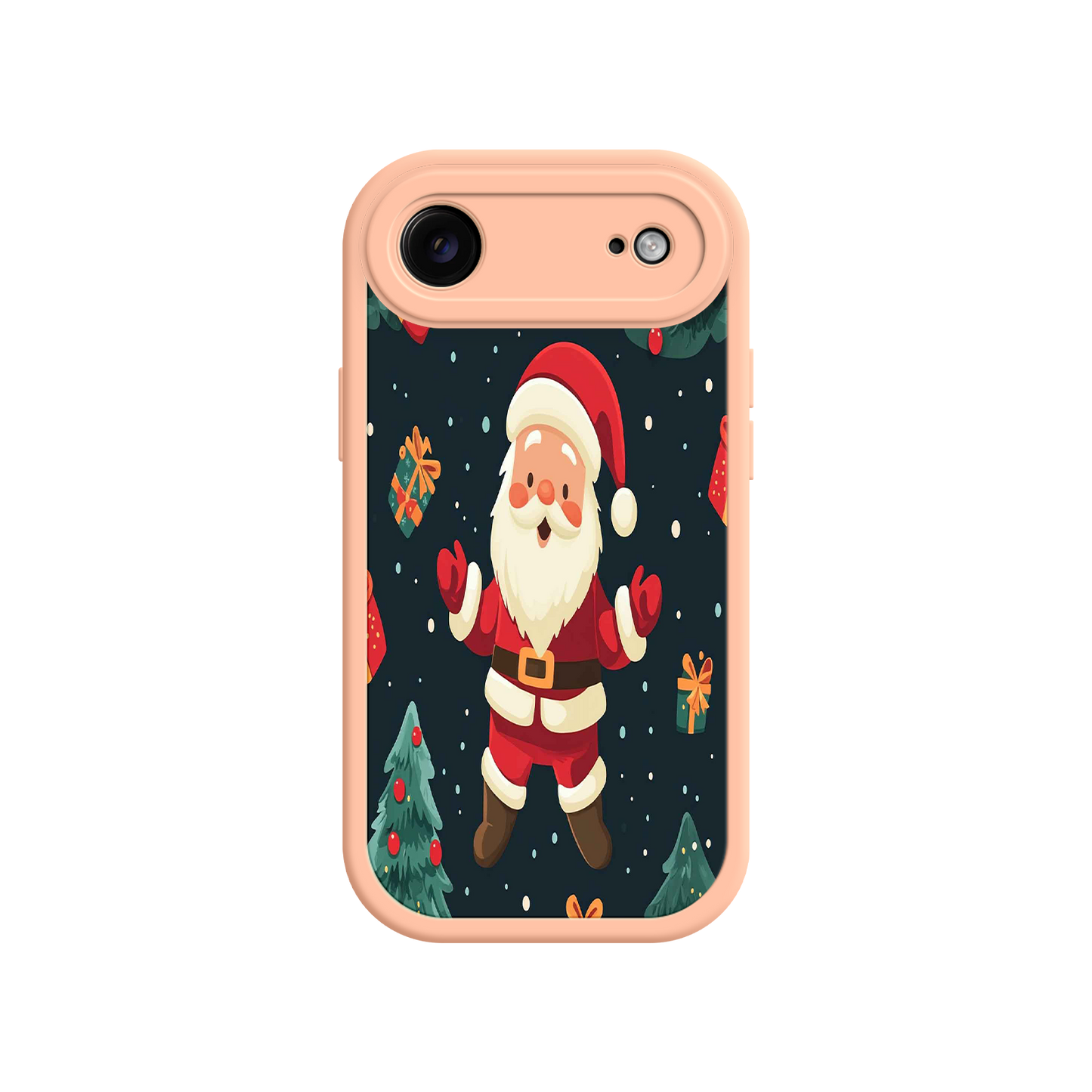 #MC0032 Factory Wholesale Festive Santa iPhone 17 Case – Christmas Holiday Design, Jolly Santa Claus, Gift Boxes & Trees